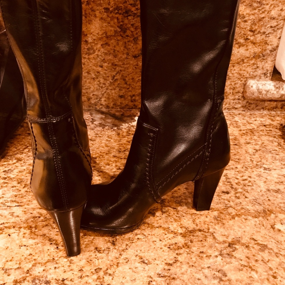 NWOT Franco Sarto Black tall leather  Boots - Picture 6 of 8